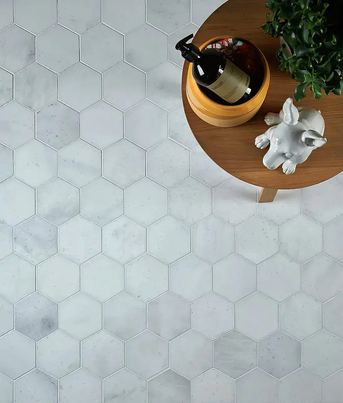 Großes Sechseck aus Marmor | Mosaik