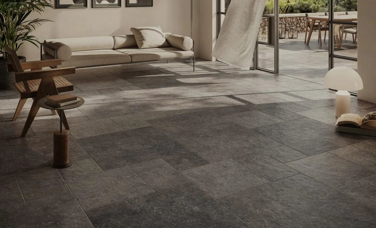 Pierre Bleu Noir Marke Ermes 50 x 30 x 1 cm Natur mit gewölbten Kanten