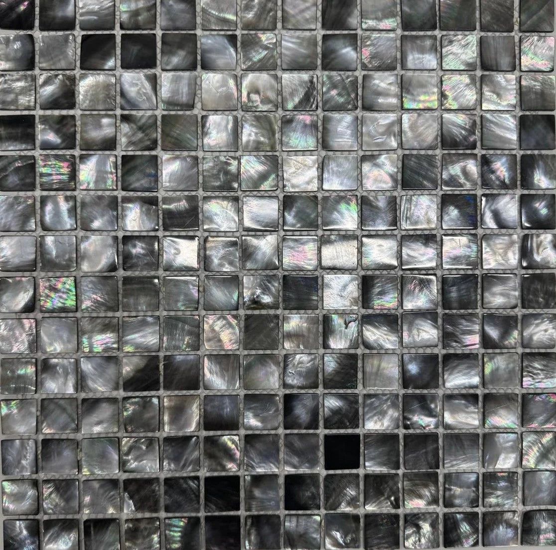 Tiefsee Muschel Perle Natur Mosaik 15x15x2mm
