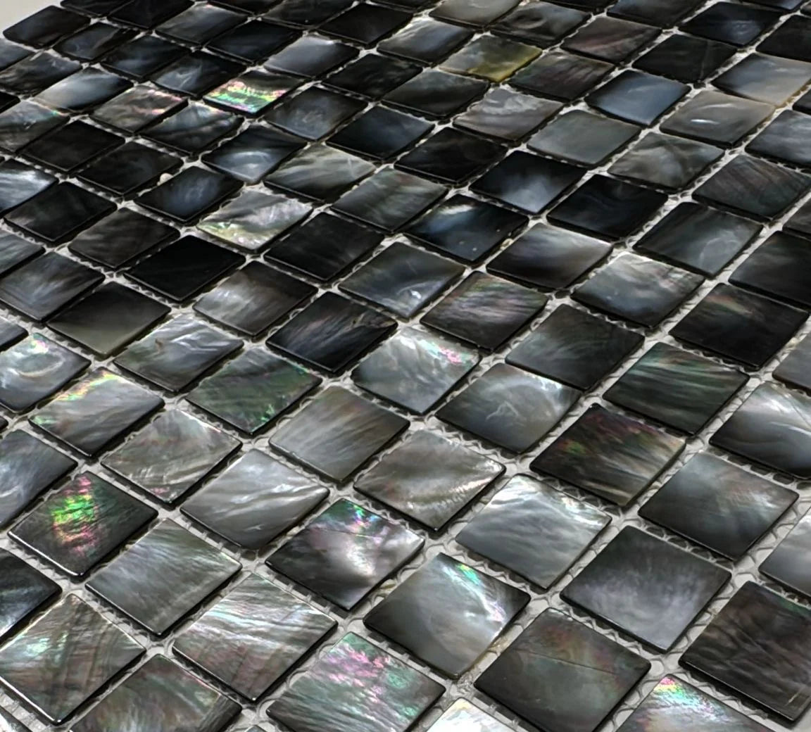 Tiefsee Muschel Perle Natur Mosaik 15x15x2mm
