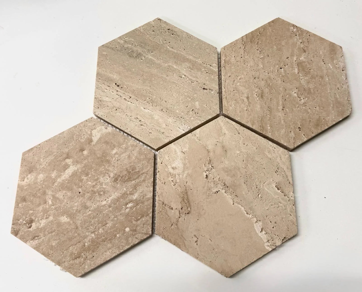 Mosaik Travertin Sechseck 150x150x10mm