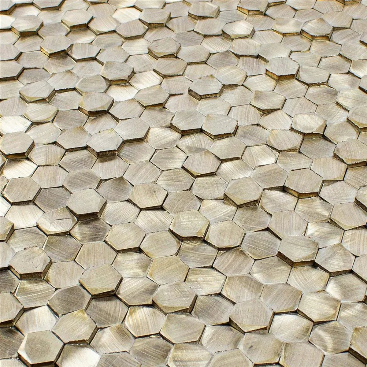 Reflexionen Kolonial 3D mozaiëk Sechseck Gold 10mm