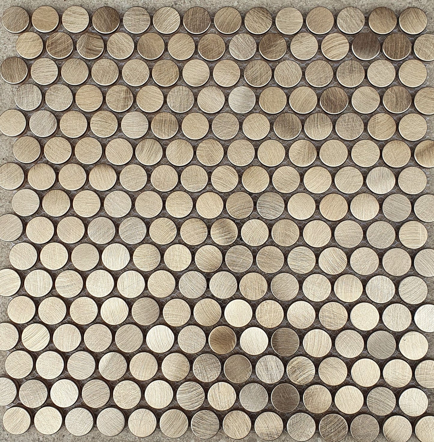Mosaik Refelections Penny Rund Gold 19mm auf Matte 300x300x8mm