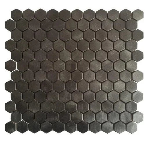 Mosaik Reflektionen Gun Metal Sechseck 23mm