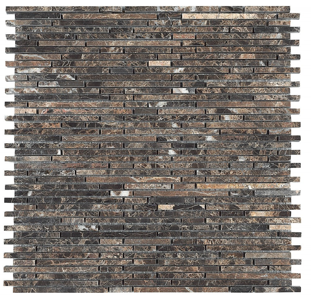 Mosaik Marmor Marron Emperador Streifen 5mm
