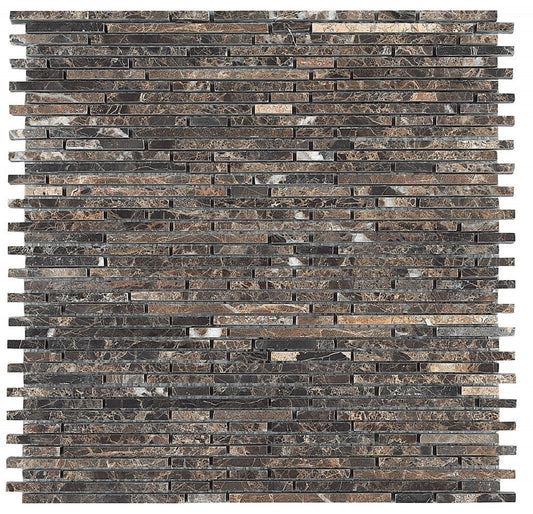 Mosaik Marmor Marron Emperador Streifen 5mm