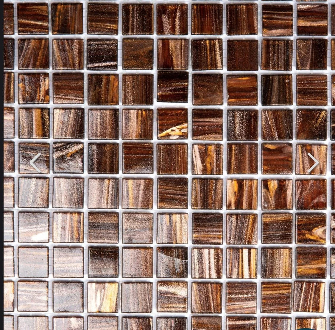 Die Mosaikfabrik Amsterdam glas braun gold 23mm op matje 300x300x4mm