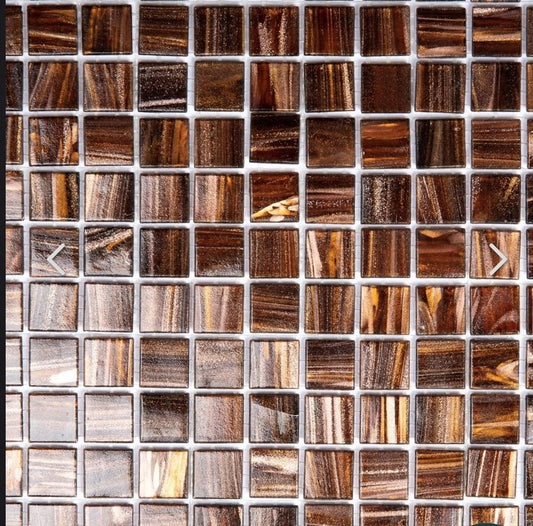 Die Mosaikfabrik Amsterdam glas braun gold 23mm op matje 300x300x4mm