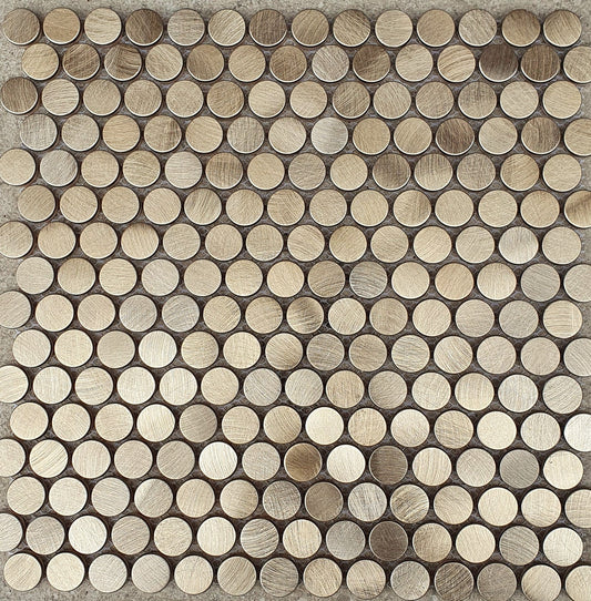 Mosaik Refelections Penny Rund Gold 19mm auf Matte 300x300x8mm