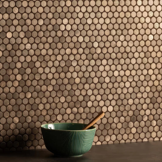 Mosaik Reflexion Penny Runde Bronze 19mm